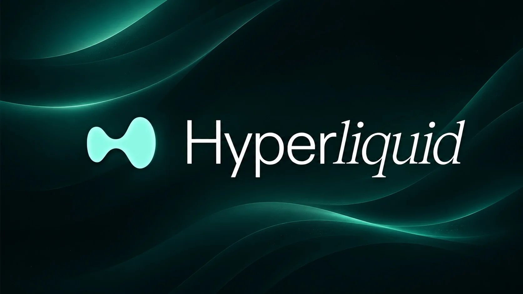 Hyperliquid wordmark on a green wave field