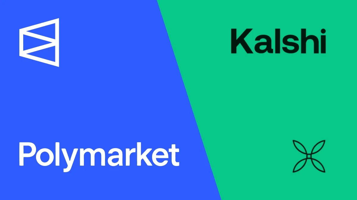 Polymarket and Kalshi brand marks side by side