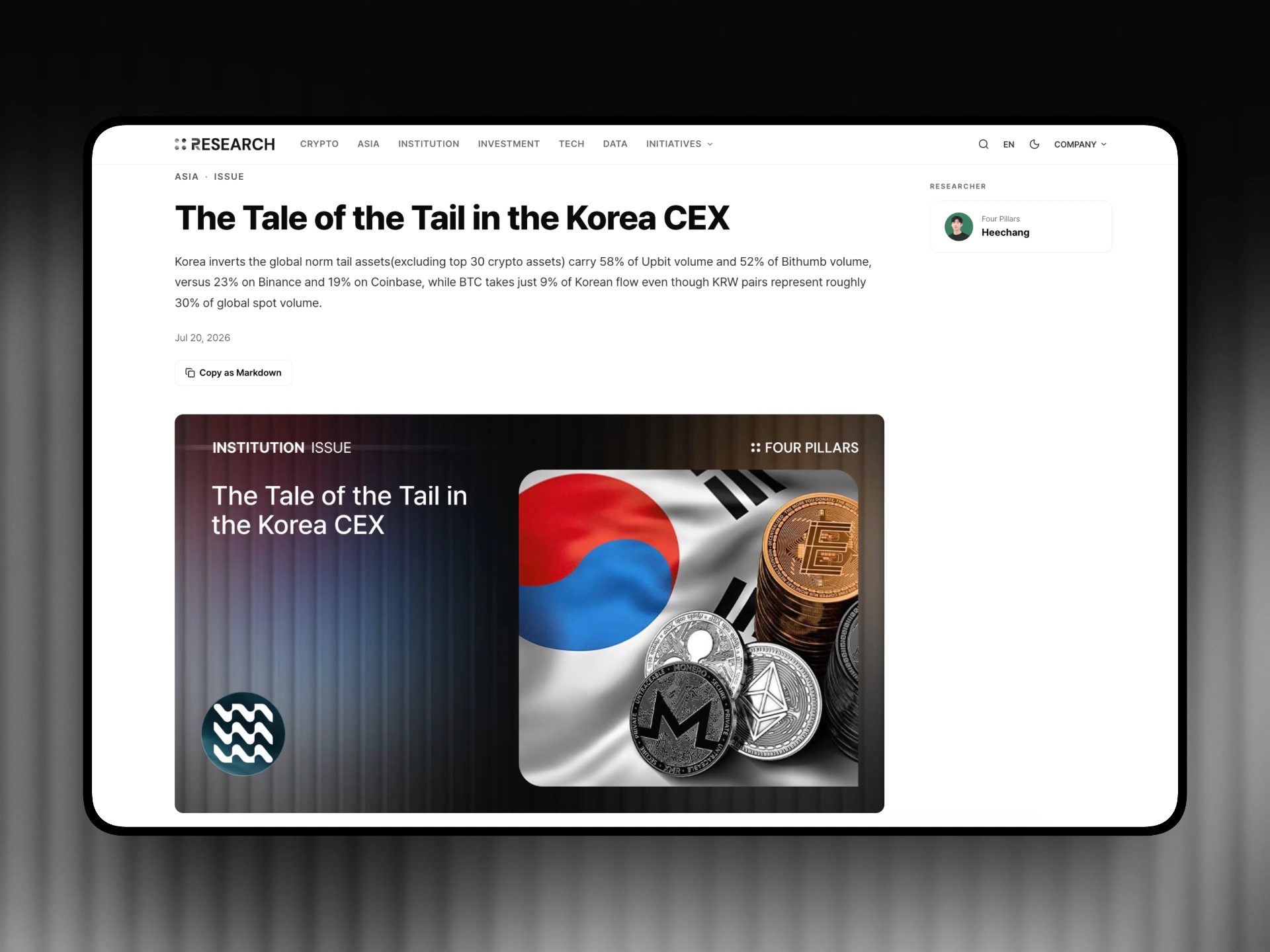 Four Pillars Korea CEX research — opens in a new tab